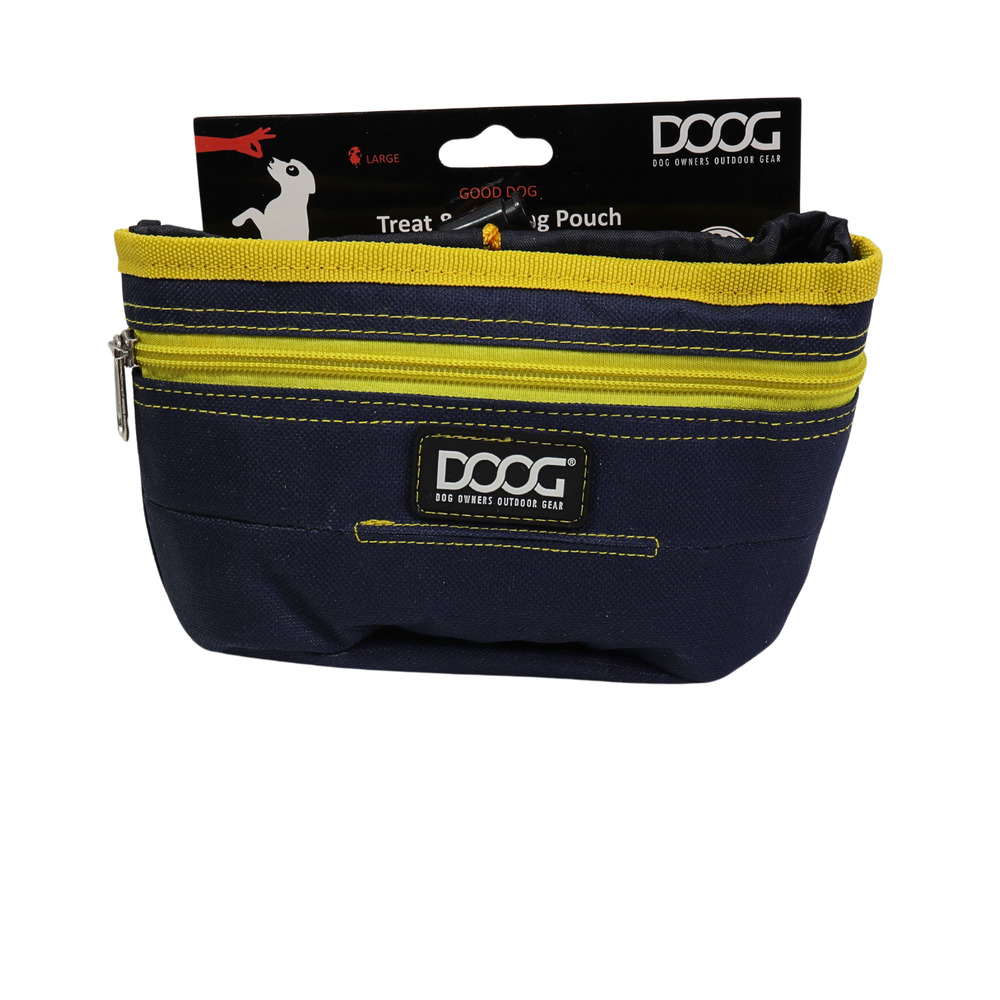 DOOG Good Dog Treat And Training Pouch - Navy/Yellow With Pick Up Bags - Large